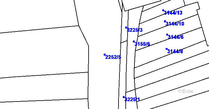 Parcela st. 2252/5 v KÚ Štichovice, Katastrální mapa