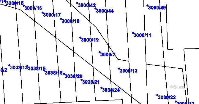 Parcela st. 3000/2 v KÚ Štichovice, Katastrální mapa