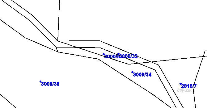 Parcela st. 3000/5 v KÚ Štichovice, Katastrální mapa