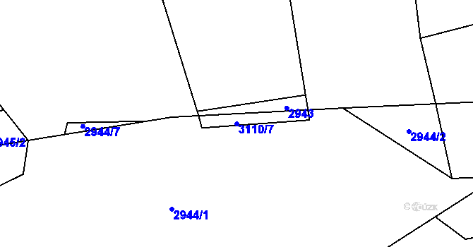 Parcela st. 3110/7 v KÚ Štichovice, Katastrální mapa