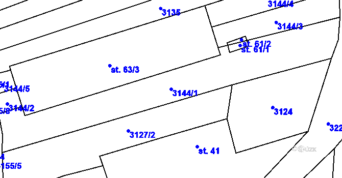 Parcela st. 3144/1 v KÚ Štichovice, Katastrální mapa