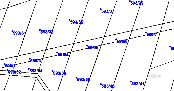 Parcela st. 596/5 v KÚ Štichovice, Katastrální mapa