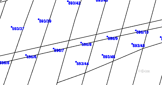Parcela st. 596/8 v KÚ Štichovice, Katastrální mapa