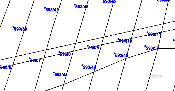 Parcela st. 596/9 v KÚ Štichovice, Katastrální mapa