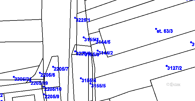 Parcela st. 3144/2 v KÚ Štichovice, Katastrální mapa