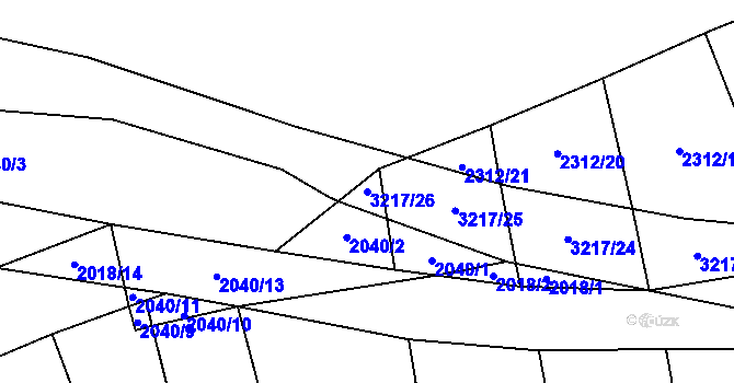 Parcela st. 3217/26 v KÚ Štichovice, Katastrální mapa