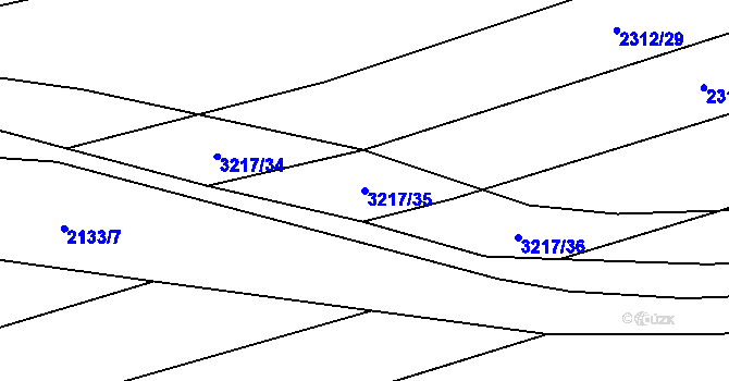 Parcela st. 3217/35 v KÚ Štichovice, Katastrální mapa