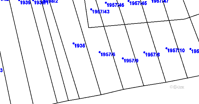 Parcela st. 1957/6 v KÚ Štichovice, Katastrální mapa