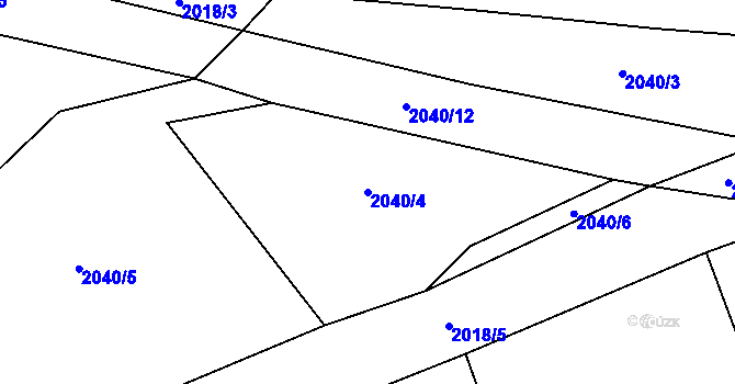 Parcela st. 2040/4 v KÚ Štichovice, Katastrální mapa