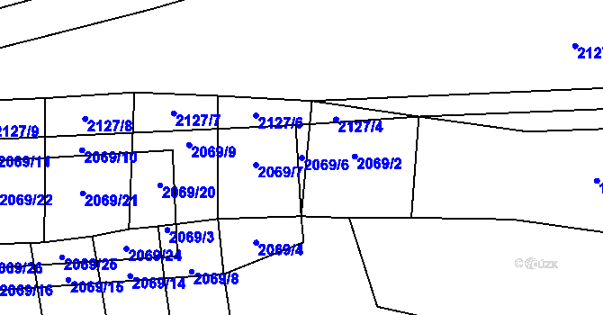 Parcela st. 2069/6 v KÚ Štichovice, Katastrální mapa