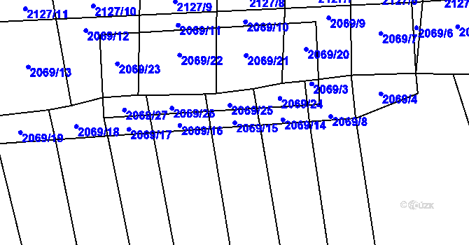 Parcela st. 2069/15 v KÚ Štichovice, Katastrální mapa