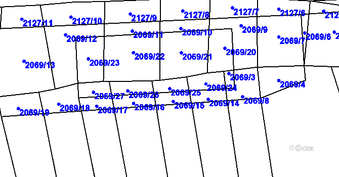 Parcela st. 2069/25 v KÚ Štichovice, Katastrální mapa