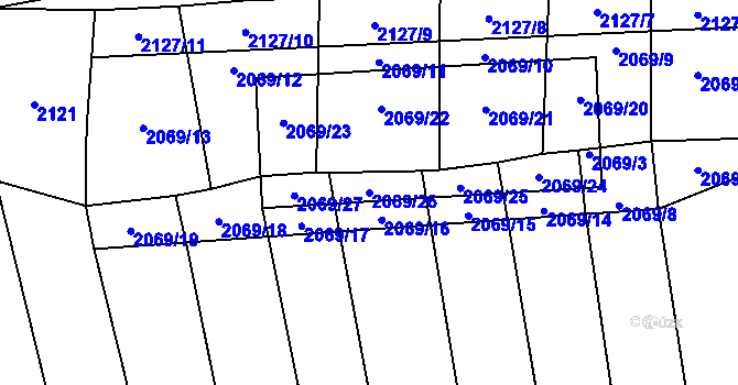Parcela st. 2069/26 v KÚ Štichovice, Katastrální mapa