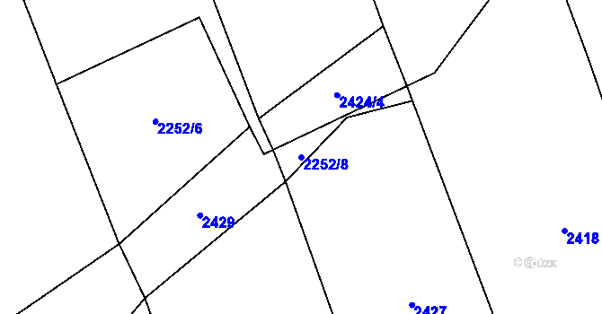 Parcela st. 2252/8 v KÚ Štichovice, Katastrální mapa