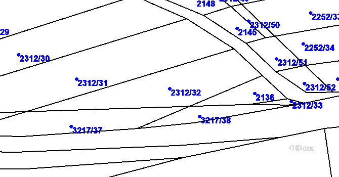 Parcela st. 2312/32 v KÚ Štichovice, Katastrální mapa