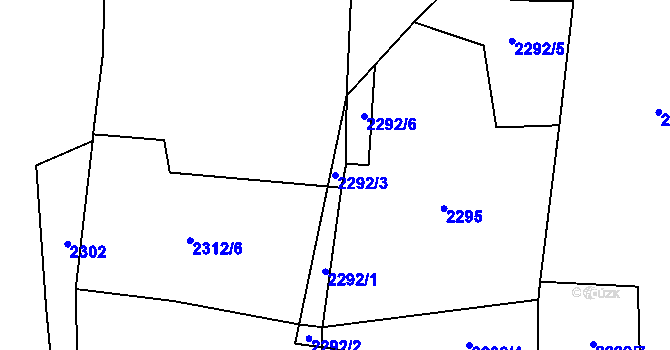 Parcela st. 2292/3 v KÚ Štichovice, Katastrální mapa