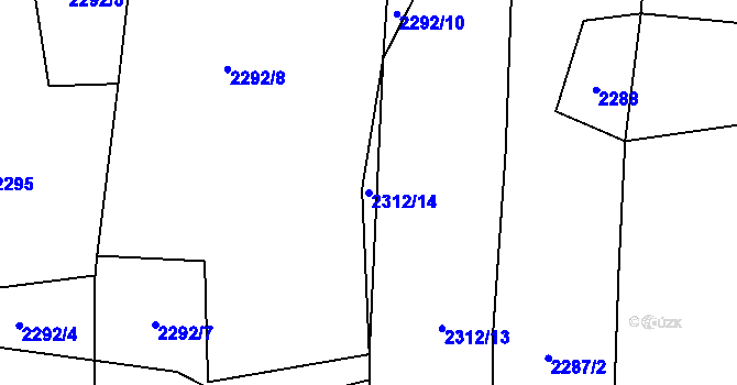 Parcela st. 2312/14 v KÚ Štichovice, Katastrální mapa