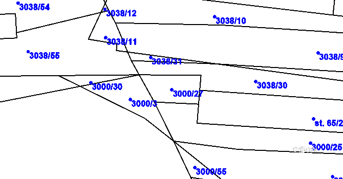 Parcela st. 3000/27 v KÚ Štichovice, Katastrální mapa