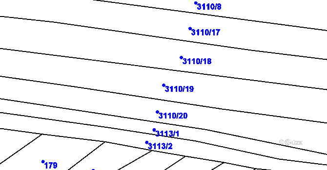 Parcela st. 3110/19 v KÚ Štichovice, Katastrální mapa