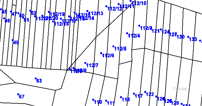 Parcela st. 112/6 v KÚ Štichovice, Katastrální mapa