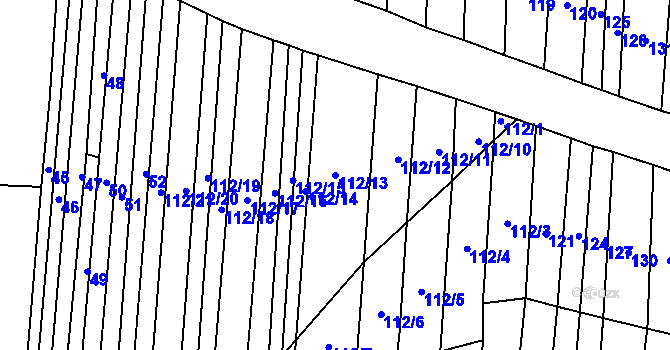 Parcela st. 112/13 v KÚ Štichovice, Katastrální mapa