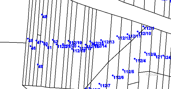 Parcela st. 112/16 v KÚ Štichovice, Katastrální mapa