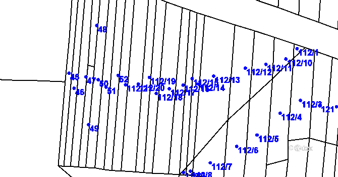 Parcela st. 112/17 v KÚ Štichovice, Katastrální mapa