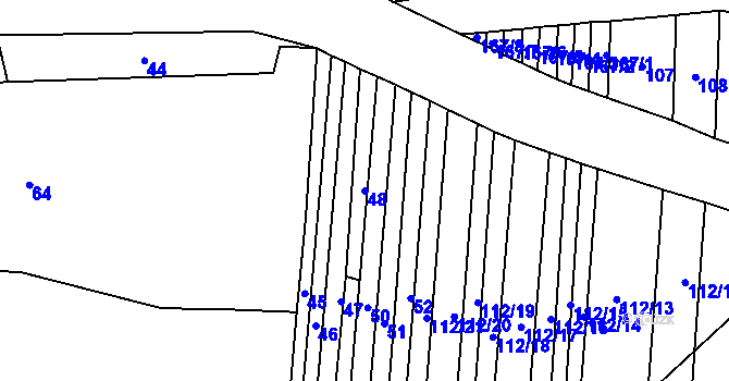 Parcela st. 48 v KÚ Štichovice, Katastrální mapa