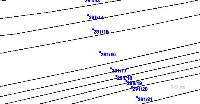 Parcela st. 291/16 v KÚ Štichovice, Katastrální mapa