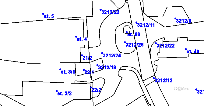 Parcela st. 3212/24 v KÚ Štichovice, Katastrální mapa