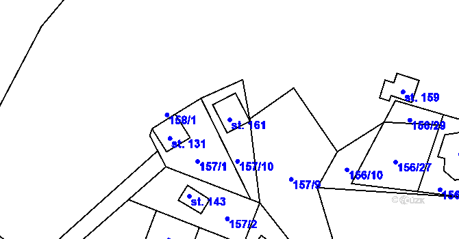 Parcela st. 161 v KÚ Štikov, Katastrální mapa