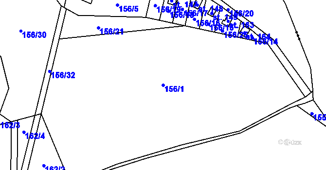 Parcela st. 156/1 v KÚ Štikov, Katastrální mapa