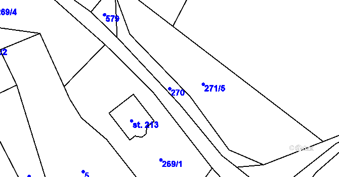 Parcela st. 270 v KÚ Štikov, Katastrální mapa