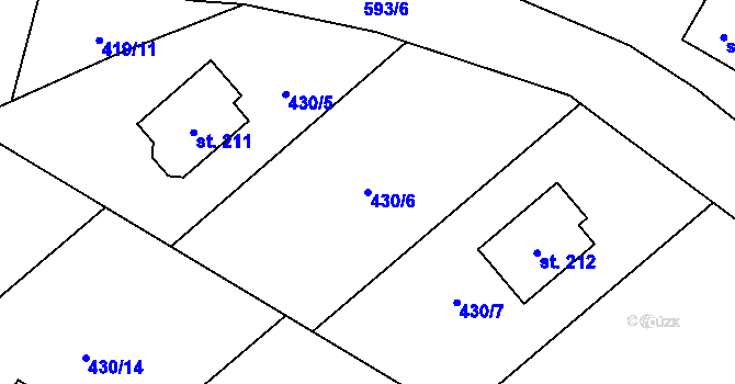 Parcela st. 430/6 v KÚ Štikov, Katastrální mapa