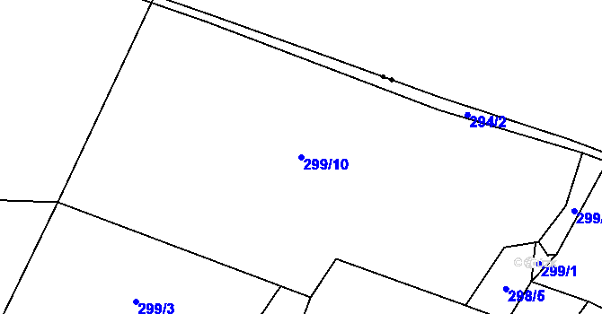 Parcela st. 299/10 v KÚ Štikov, Katastrální mapa
