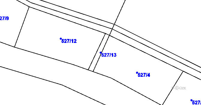 Parcela st. 527/13 v KÚ Štikov, Katastrální mapa