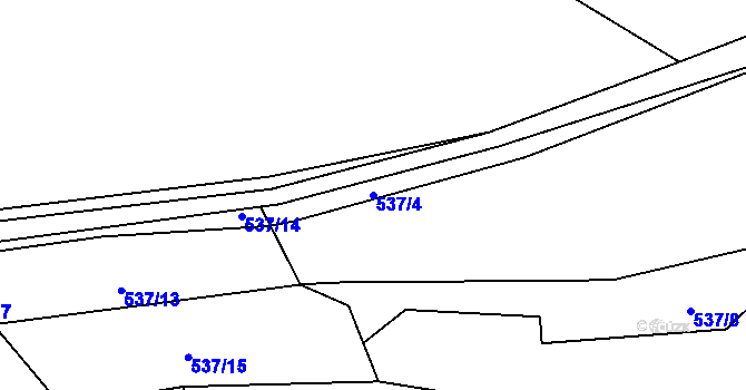 Parcela st. 537/4 v KÚ Štikov, Katastrální mapa
