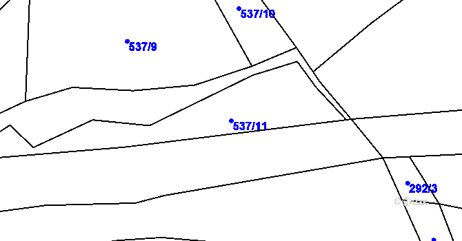 Parcela st. 537/11 v KÚ Štikov, Katastrální mapa