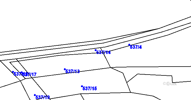 Parcela st. 537/14 v KÚ Štikov, Katastrální mapa