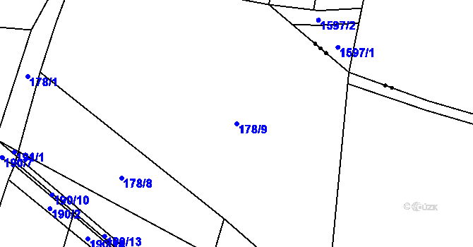 Parcela st. 178/9 v KÚ Bzí u Dolního Bukovska, Katastrální mapa