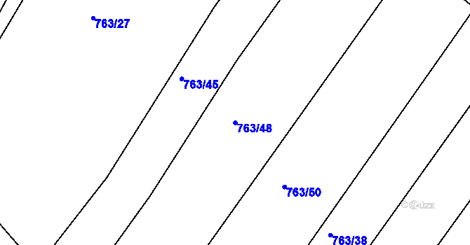 Parcela st. 763/48 v KÚ Modrá Hůrka, Katastrální mapa