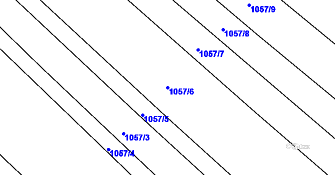 Parcela st. 1057/6 v KÚ Modrá Hůrka, Katastrální mapa