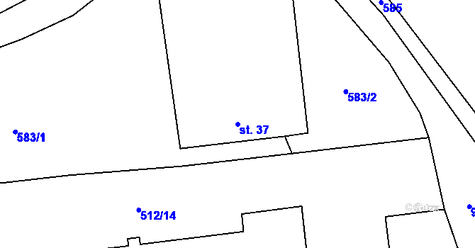 Parcela st. 37 v KÚ Štipoklasy, Katastrální mapa