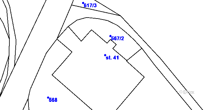 Parcela st. 41 v KÚ Štipoklasy, Katastrální mapa
