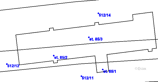 Parcela st. 85 v KÚ Štipoklasy, Katastrální mapa