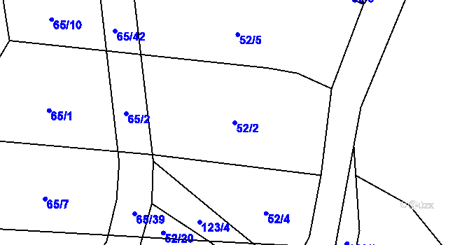 Parcela st. 52/2 v KÚ Štipoklasy, Katastrální mapa