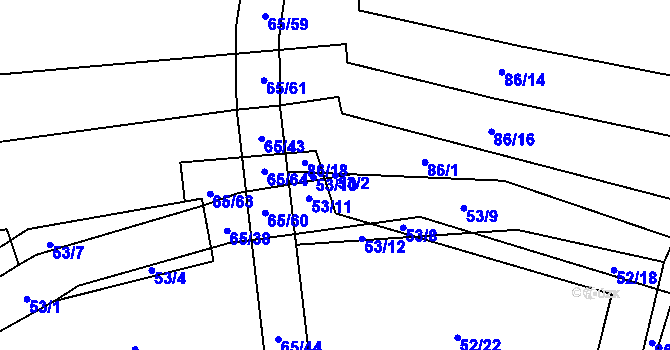 Parcela st. 53/2 v KÚ Štipoklasy, Katastrální mapa