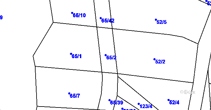 Parcela st. 65/2 v KÚ Štipoklasy, Katastrální mapa