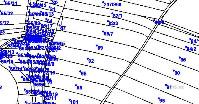 Parcela st. 86 v KÚ Štipoklasy, Katastrální mapa