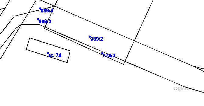 Parcela st. 274/3 v KÚ Štipoklasy, Katastrální mapa